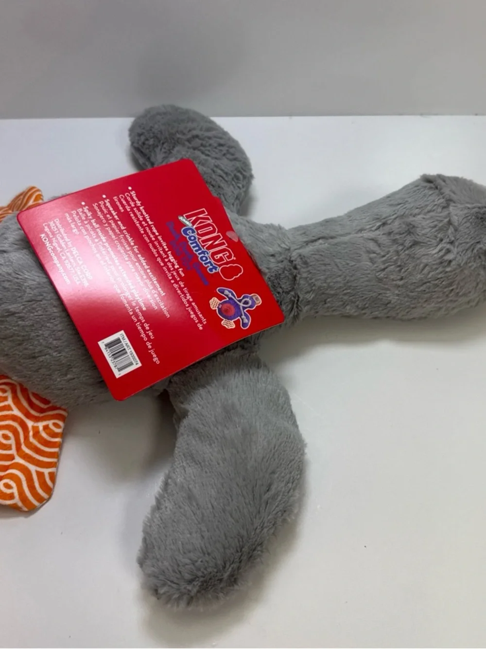 Plush Grey & Orange Duck Bird Toy - Soft Chewable Companion